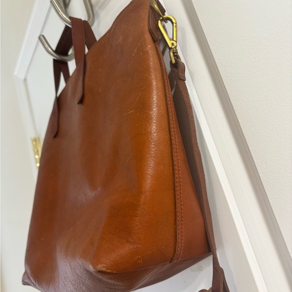 Madewell Brown Leather Zip Top Carryall Crossbody Bag - Picture 4 of 14
